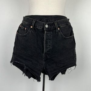 Levi’s, Women’s black denim cutoffs, size 28